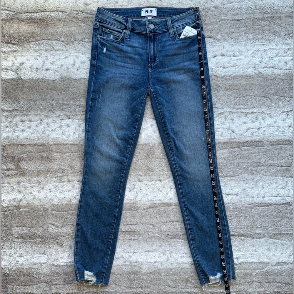 NWT PAIGE Verdugo Distressed Ankle Skinny Jeans in Flo Destructed Size 26 - Picture 6 of 15